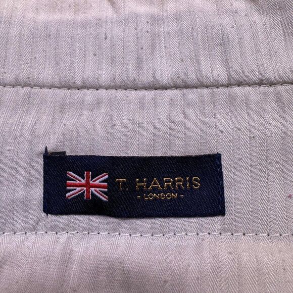 T Harris Wool Dress Pants Mens 36 Gray Plaid Business Casual Office Wedding - Picture 10 of 16